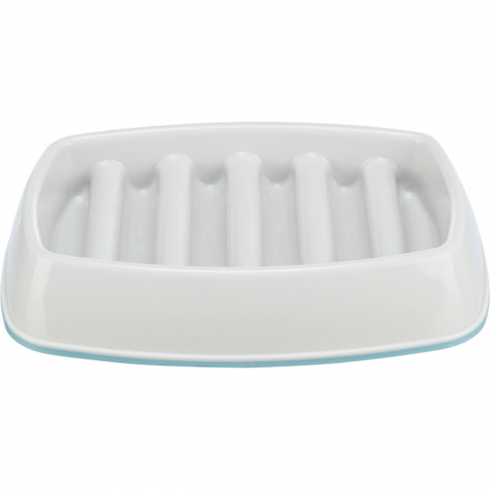 Miska k pomalému krmení, design mříž, 0,25l/21 ×14 cm, plast/TPR, šedá