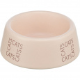 Keramická miska pro kočky s nápisem CATS, 0,15 l/o 12 cm, růžová
