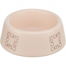 Keramická miska pro kočky s nápisem CATS, 0,15 l/o 12 cm, růžová