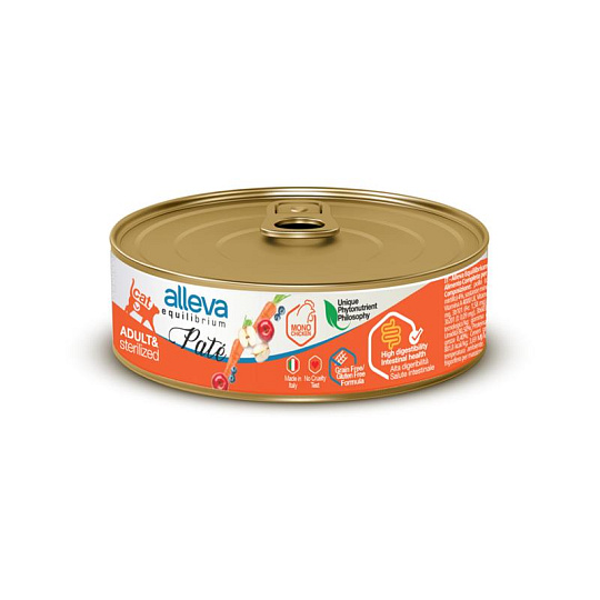 Alleva EQUILIBRIUM cat wet pate Sterilized chicken 85 g konzerva