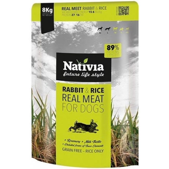 NATIVIA Dog Real Meat Rabbit & Rice 1 kg