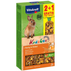 VITAKRAFT Kräcker Honey with spelt - lahůdka pro králíky - 2 + 1