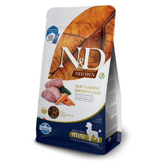 N&D Brown Adult Mini Lamb & Spirulina & Fennel 2 kg