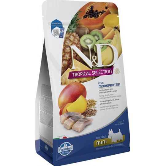Farmina N&D dog TROPICAL SELECTION (AG) adult mini, sleď 1,5 kg
