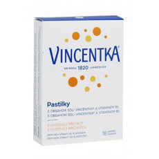 Vincentka pastilky s ovocnou příchutí 18ctb Vincentka pastilky s ovocnou příchutí 18ctb